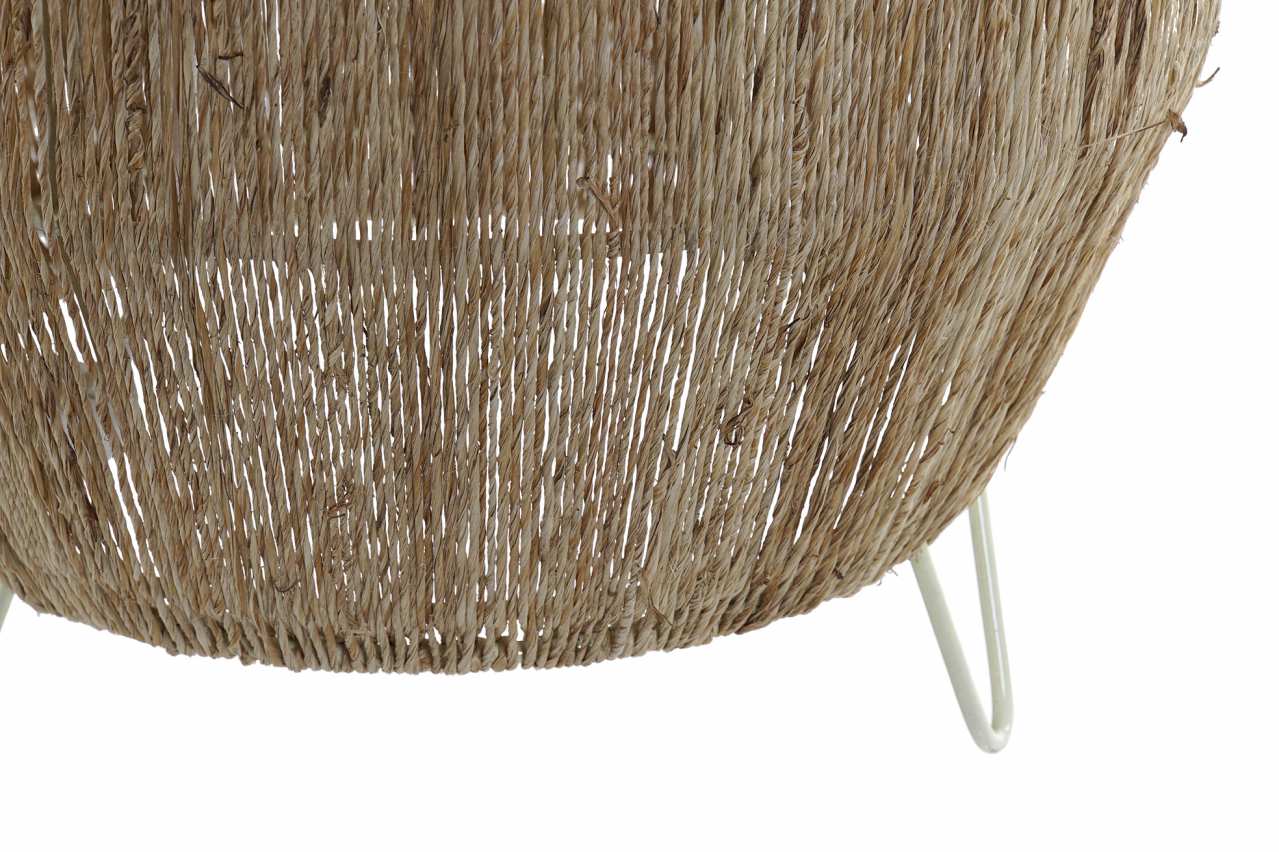 Lampara Pie Yute Metal 29X29X83 Lampara Natural