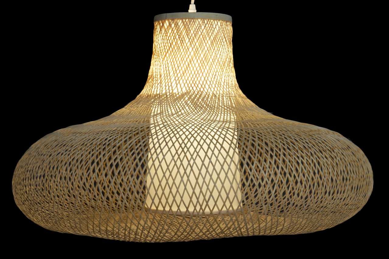 Lampara Techo Bambu 75X75X48 Natural