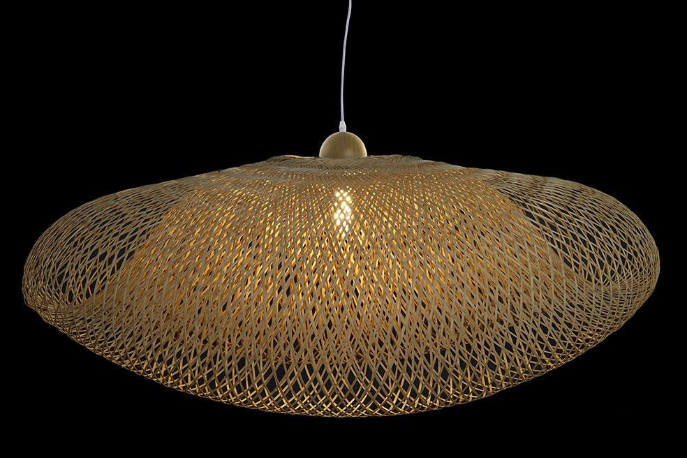 Lampara Techo Bambu 105X60X45 Doble Natural
