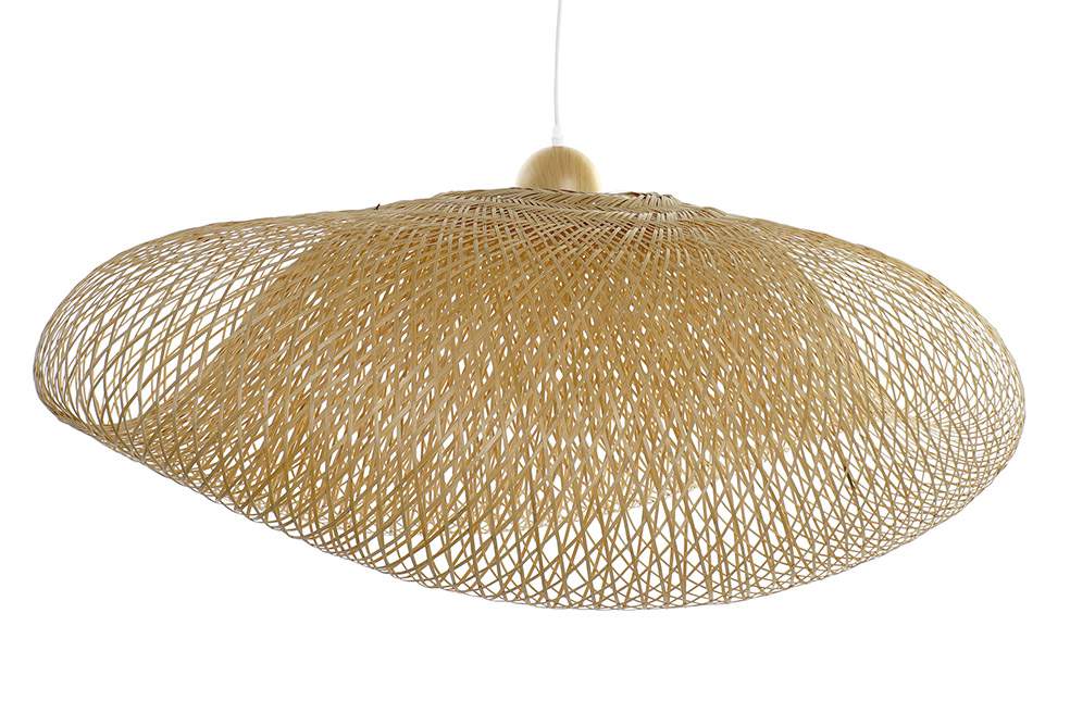 Lampara Techo Bambu 105X60X45 Doble Natural
