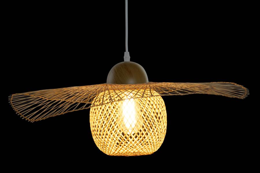 Lampara Techo Bambu 55X55X19 Pamela Natural