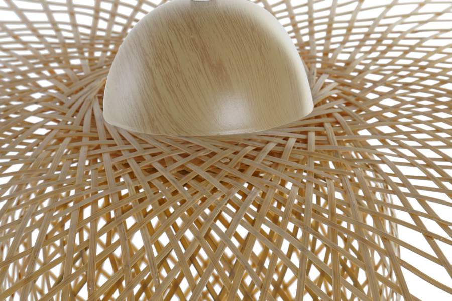 Lampara Techo Bambu 55X55X19 Pamela Natural