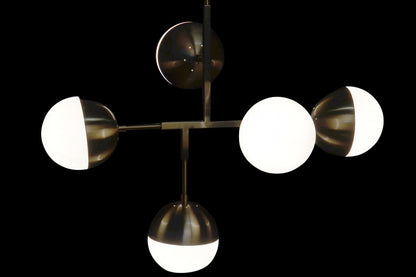 Lampara Techo Metal Cristal 74X52X168 E14 5 Bolas