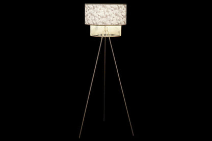 Lampara Pie Metal Poliester 60X60X129 Palmeras