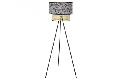 Lampara Pie Metal Poliester 60X60X129 Palmeras