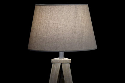 Lampara Pie Pino Lino 40X40X154 Tripode 2 Surt.
