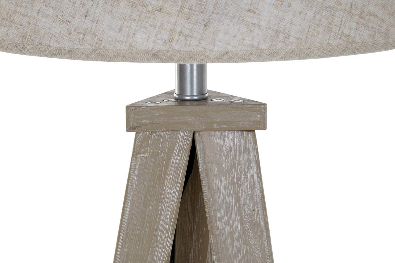 Lampara Pie Pino Lino 40X40X154 Tripode 2 Surt.