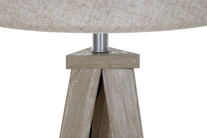 Lampara Pie Pino Lino 40X40X154 Tripode 2 Surt.