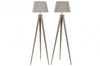Lampara Pie Pino Lino 40X40X154 Tripode 2 Surt.