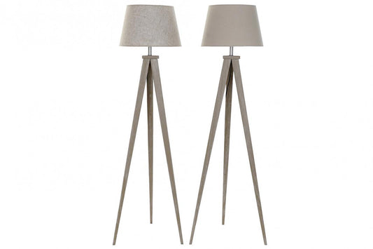Lampara Pie Pino Lino 40X40X154 Tripode 2 Surt.