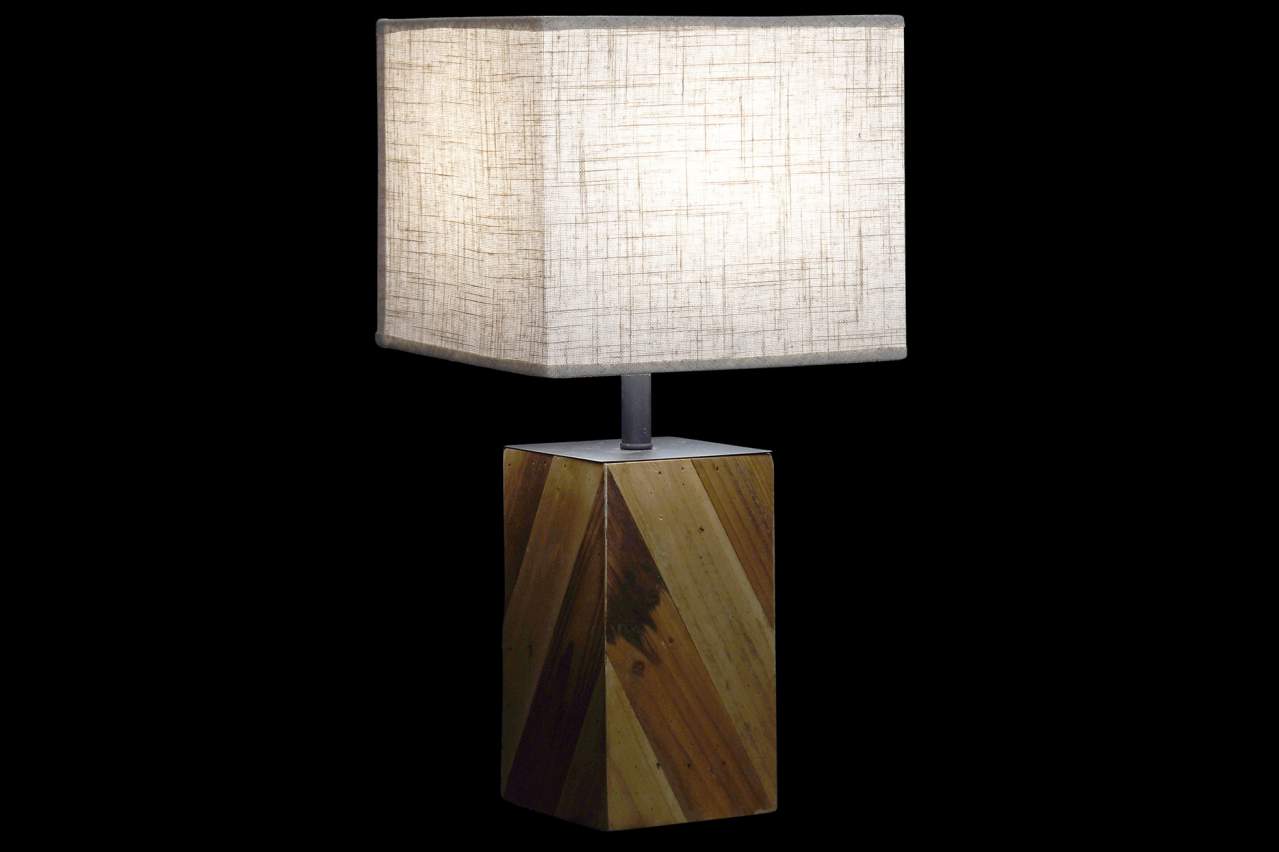 Lampara Sobremesa Abeto Lino 25X25X52 2 Surt.