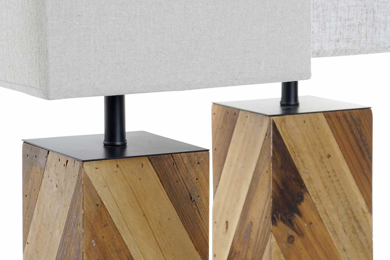 Lampara Sobremesa Abeto Lino 25X25X52 2 Surt.