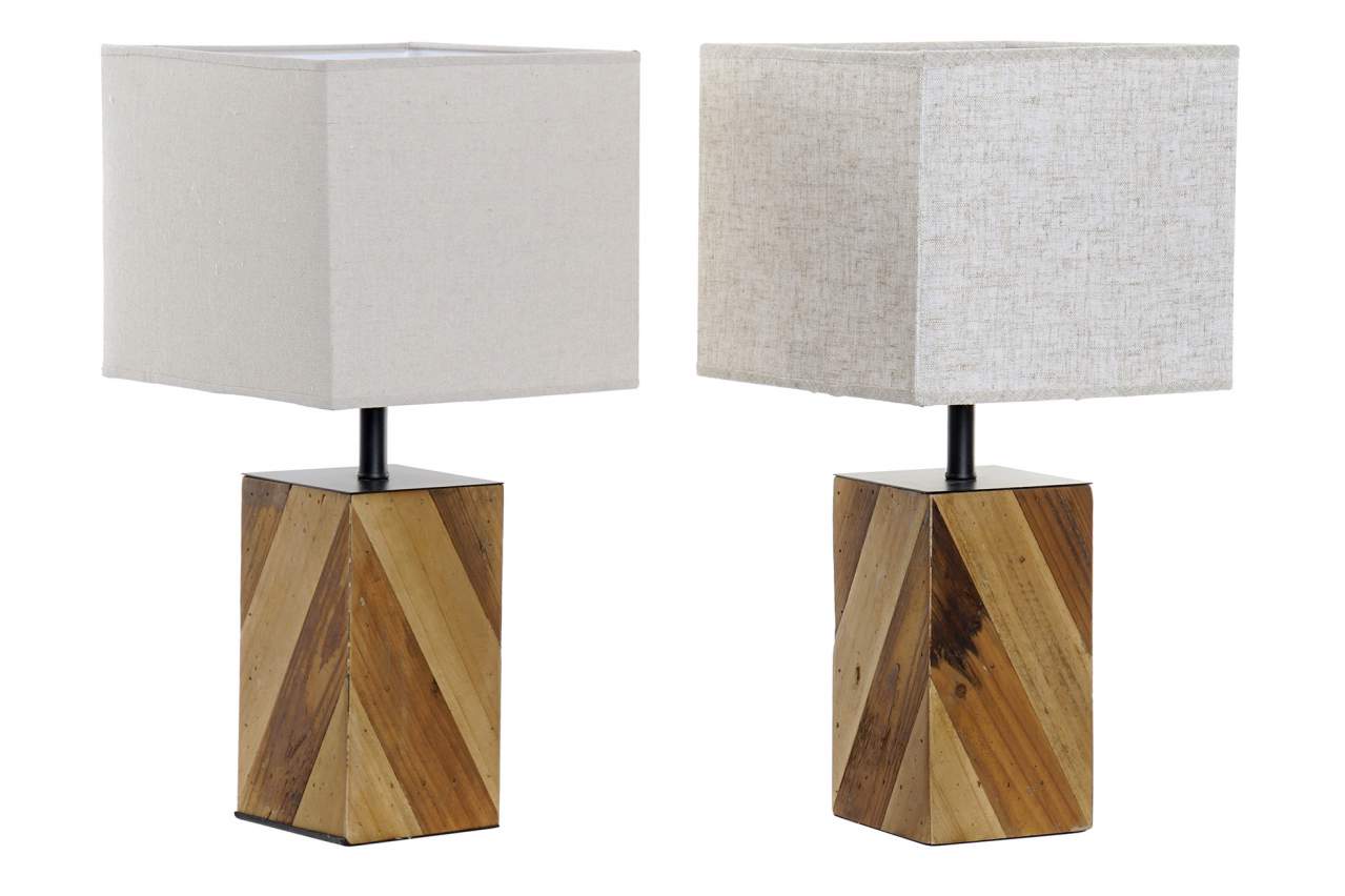 Lampara Sobremesa Abeto Lino 25X25X52 2 Surt.