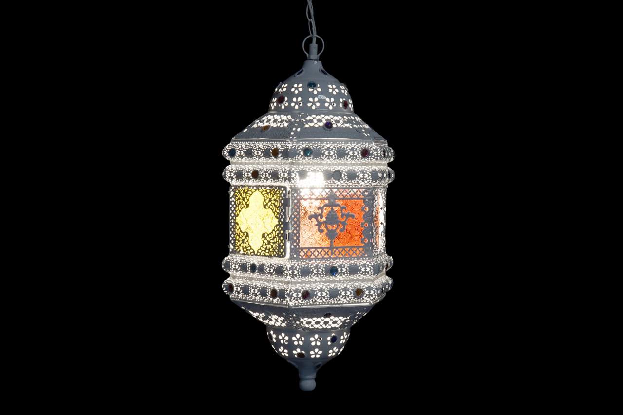 Lampara Techo Metal Acrilico 28X28X58 Envejecido