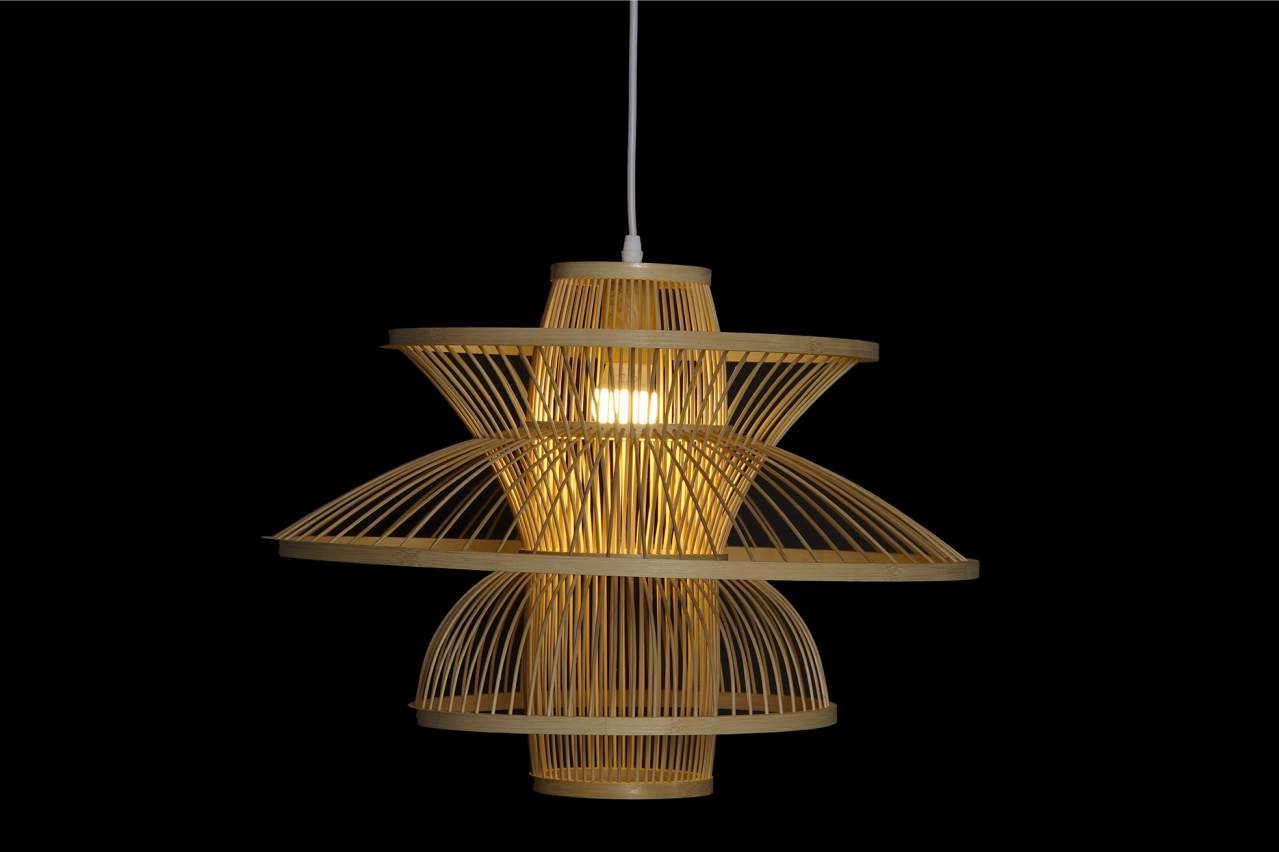 Lampara Techo Bambu 50X50X37 Natural
