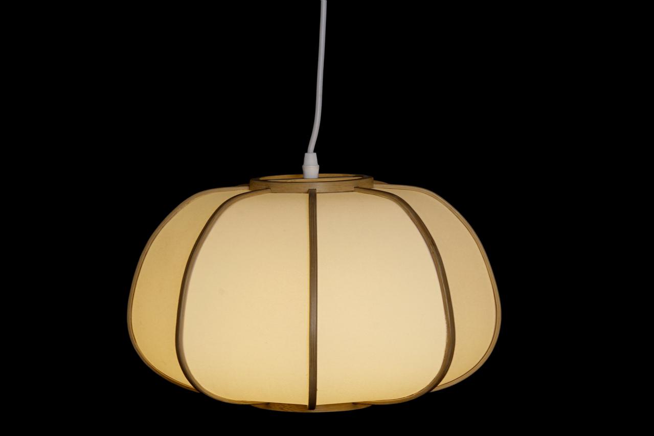 Lampara Techo Bambu Poliester 34X34X21 Natural