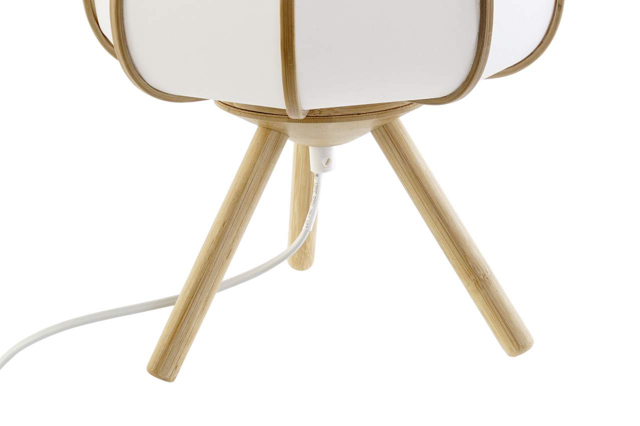 Lampara Sobremesa Bambu Poliester 23X23X35 Natural