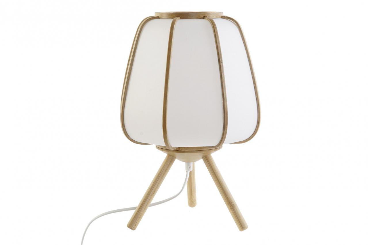 Lampara Sobremesa Bambu Poliester 23X23X35 Natural