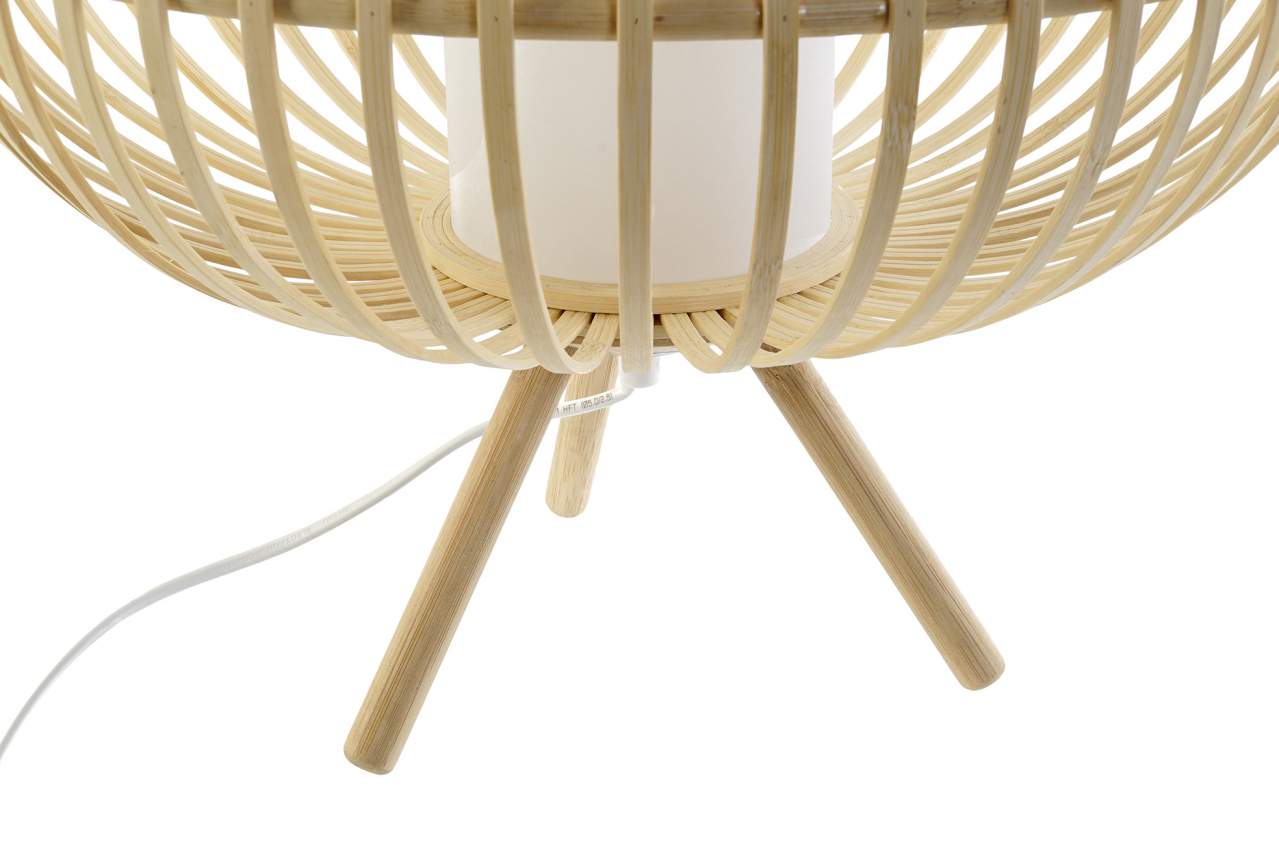 Lampara Sobremesa Bambu Madera 40X40X36 Natural