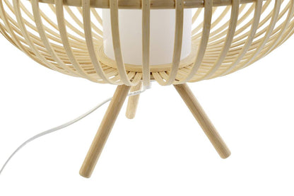 Lampara Sobremesa Bambu Madera 40X40X36 Natural