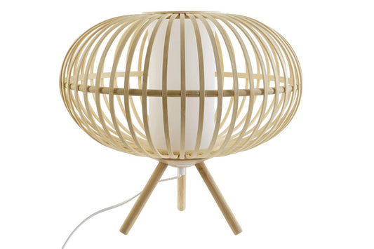 Lampara Sobremesa Bambu Madera 40X40X36 Natural