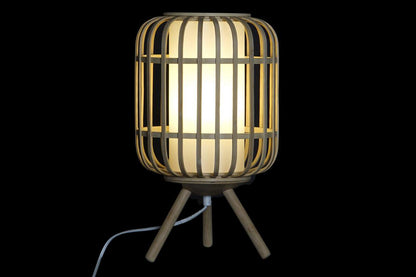 Lampara Sobremesa Bambu Poliester 22X22X37 Natural