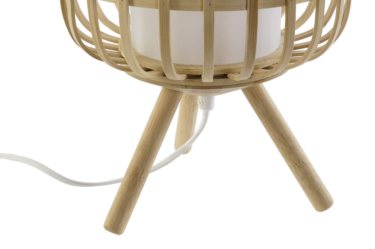 Lampara Sobremesa Bambu Poliester 22X22X37 Natural
