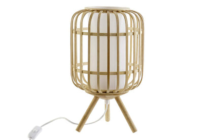 Lampara Sobremesa Bambu Poliester 22X22X37 Natural