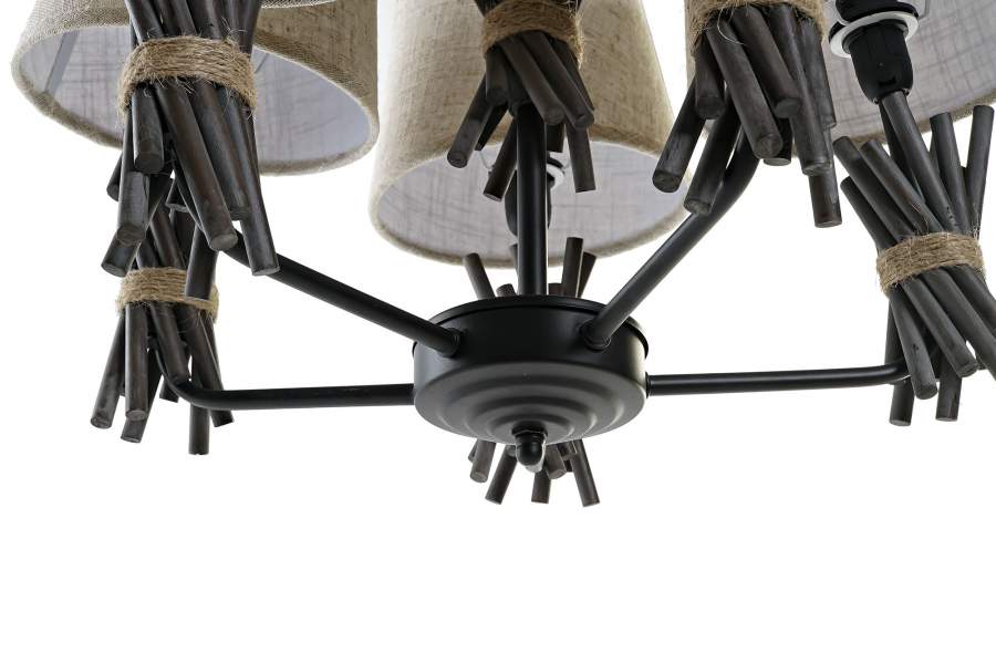 Lampara Techo Metal Poliester 55X55X100 Gris