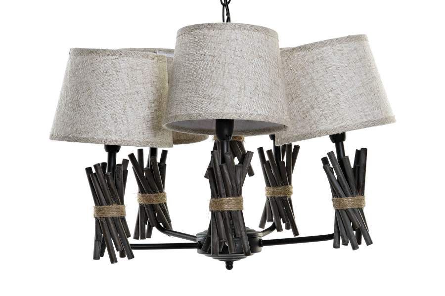 Lampara Techo Metal Poliester 55X55X100 Gris
