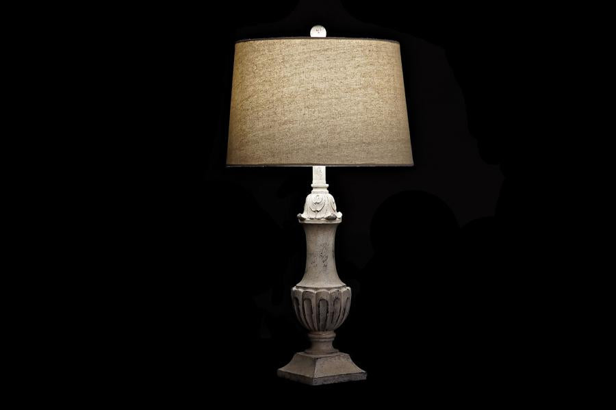 Lampara Sobremesa Resina 38X38X73 Desgastado