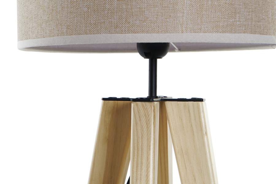 Lampara Sobremesa Madera Poliester 30X30X69