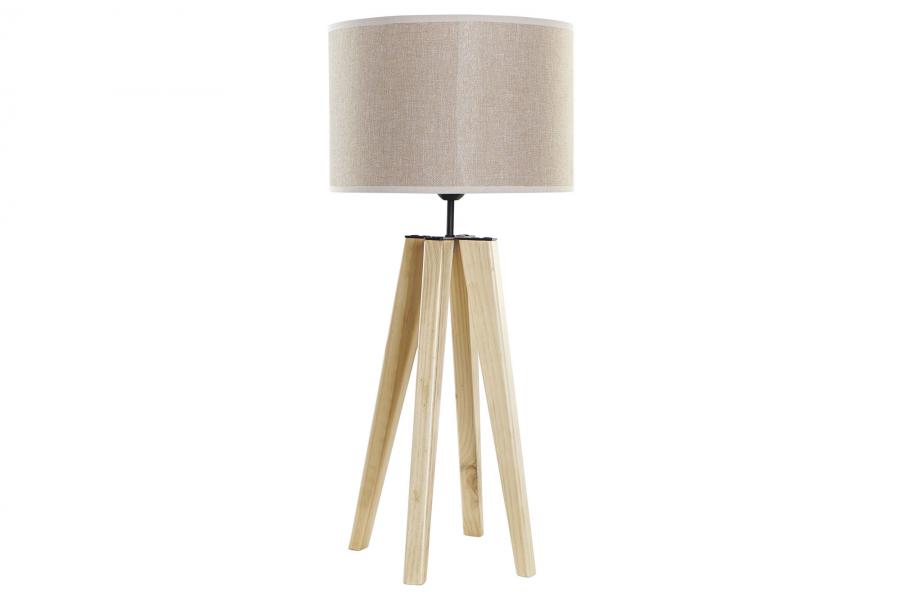 Lampara Sobremesa Madera Poliester 30X30X69