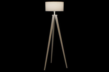 Lampara Pie Madera Poliester 50X50X150 Blanco