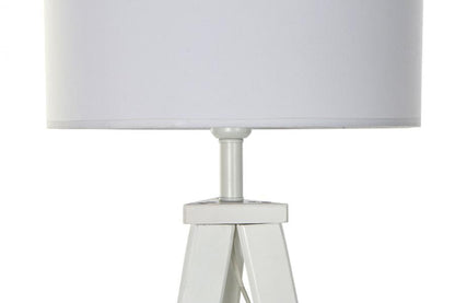 Lampara Pie Madera Poliester 50X50X150 Blanco
