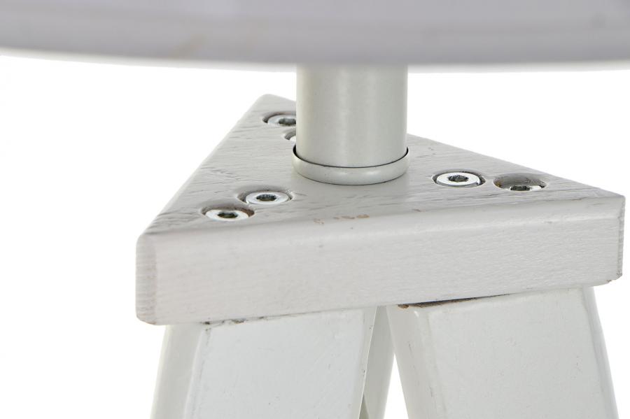 Lampara Pie Madera Poliester 50X50X150 Blanco