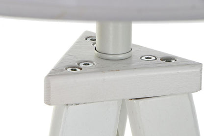 Lampara Pie Madera Poliester 50X50X150 Blanco