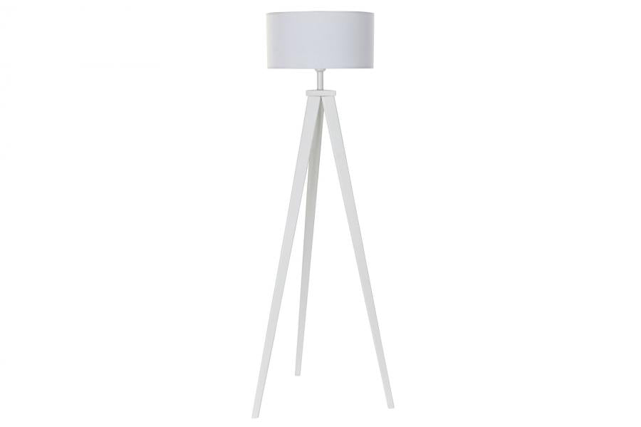 Lampara Pie Madera Poliester 50X50X150 Blanco