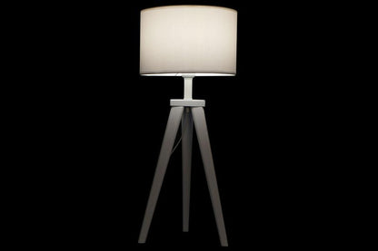 Lampara Sobremesa Madera Poliester 30X30X72 Blanco