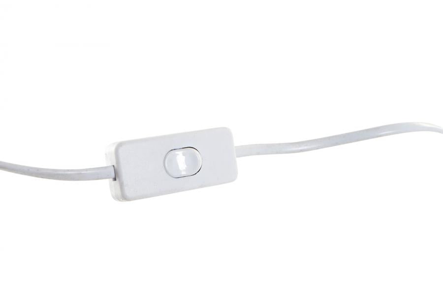 Lampara Sobremesa Madera Poliester 30X30X72 Blanco