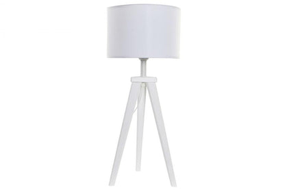 Lampara Sobremesa Madera Poliester 30X30X72 Blanco