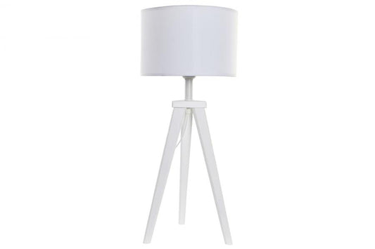 Lampara Sobremesa Madera Poliester 30X30X72 Blanco