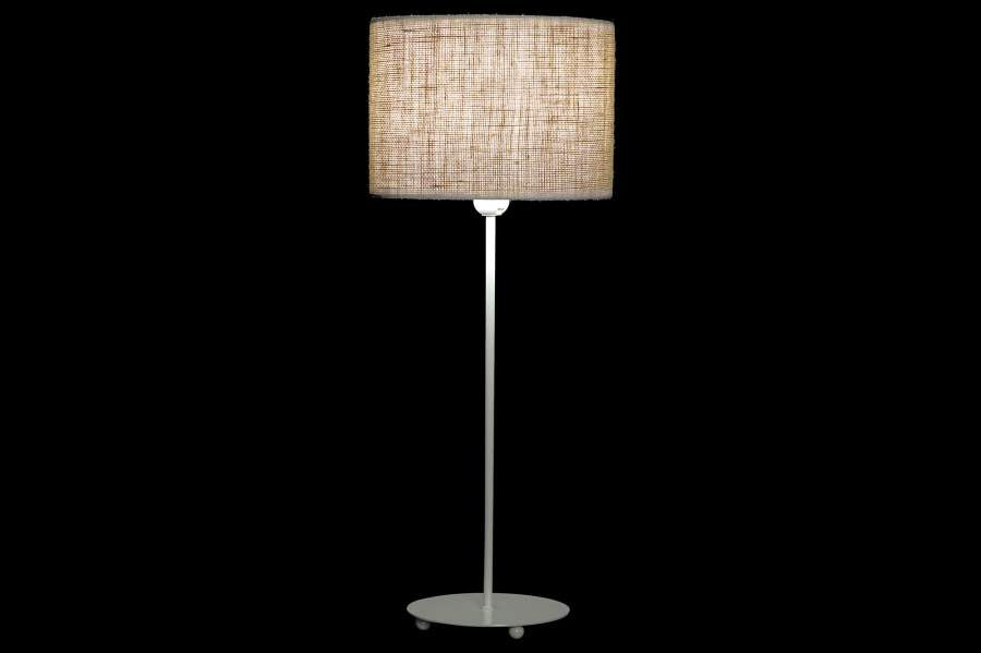 Lampara Sobremesa Metal Poliester 25X25X63 Blanco