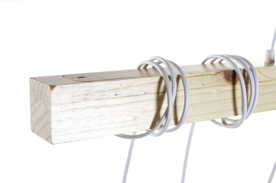 Lampara Techo Madera Metal 100X7X160 2 Surt.