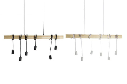 Lampara Techo Madera Metal 100X7X160 2 Surt.
