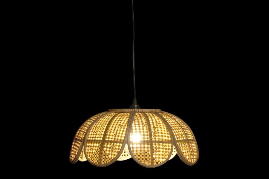 Lampara Techo Ratan 46_5X46_5X18 Natural Marron