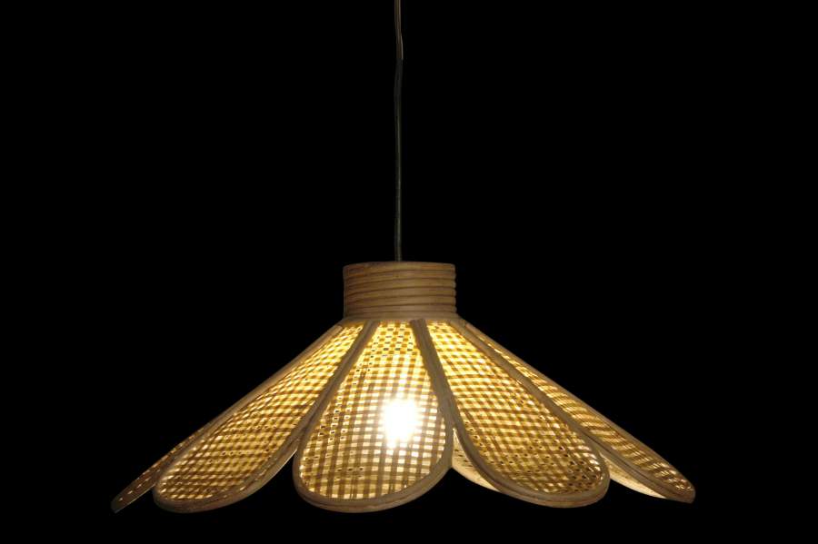 Lampara Techo Ratan 51X51X21 Natural Marron