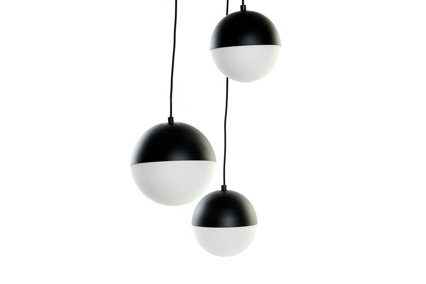 Lampara Techo Metal Cristal 40X40X80 Bolas Negro