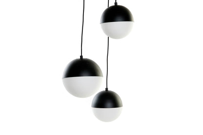Lampara Techo Metal Cristal 40X40X80 Bolas Negro