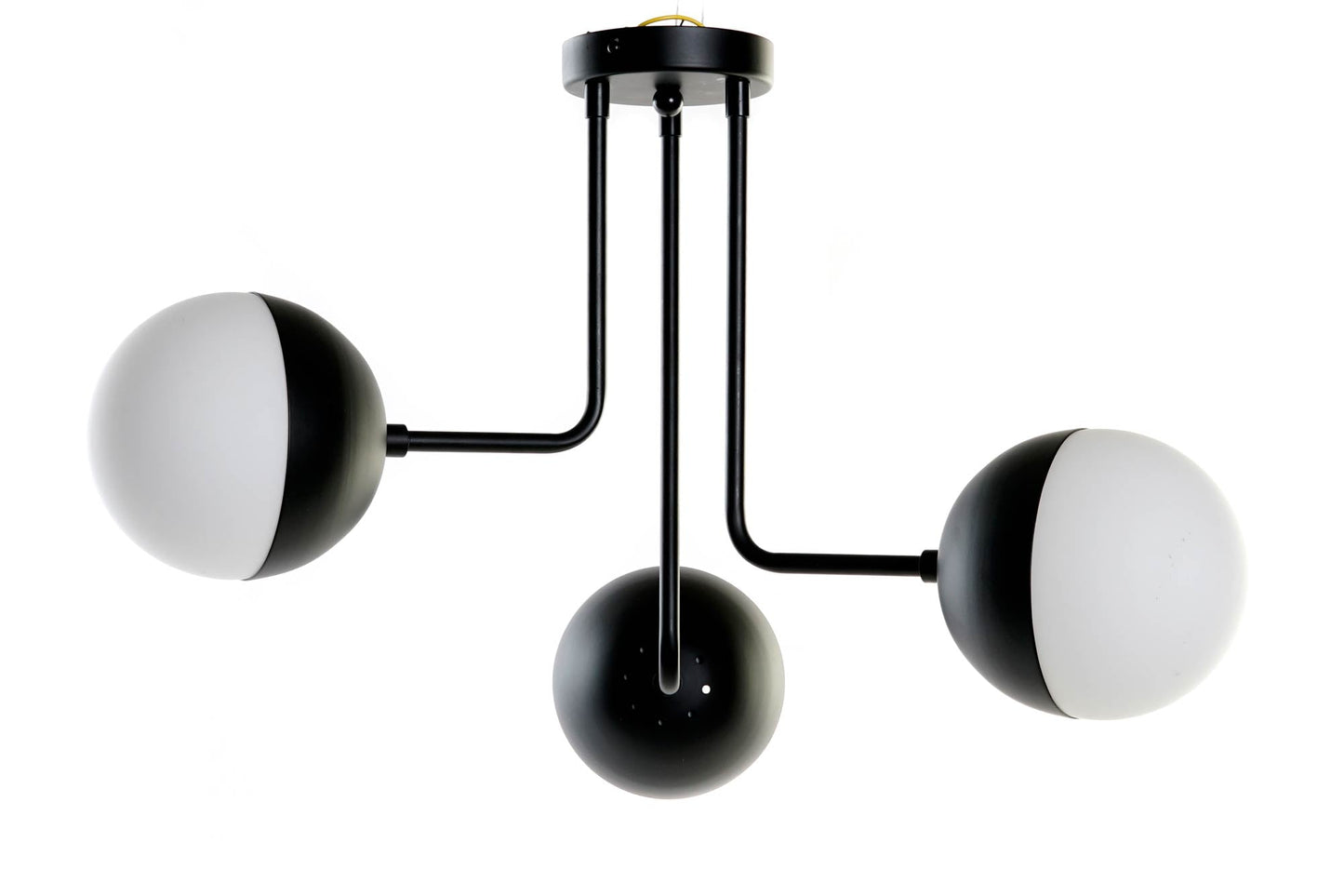Lampara Techo Metal Cristal 61X58X46 Bolas Negro